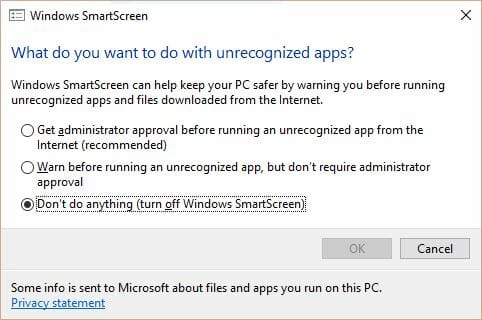 windows smartscreen blocking app