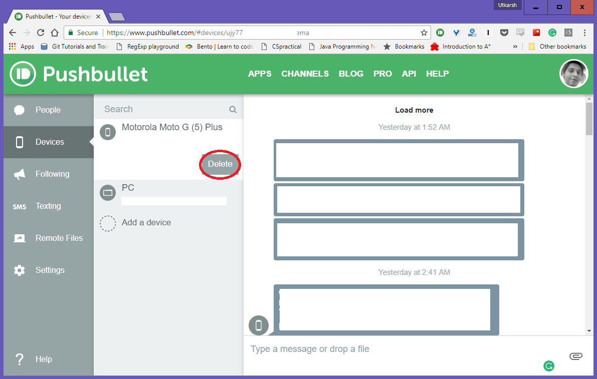 how to uninstall pushbullet